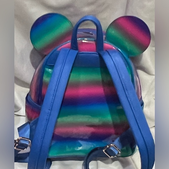 Loungefly/Disney Minnie Mouse multi color stripped mini backpack - Picture 8 of 12